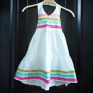 Blueberi Blvd - White Sequin Halter Dress - Girls Size 5